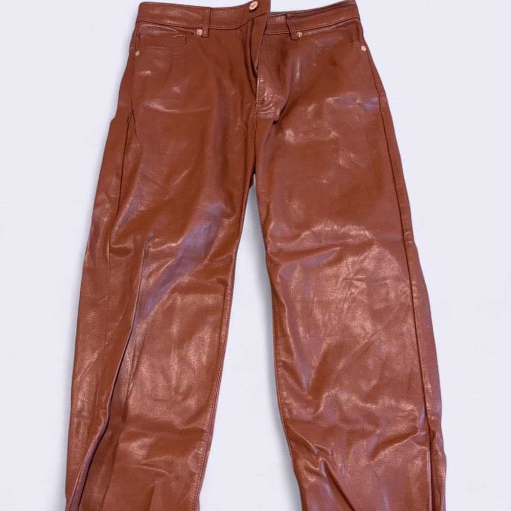 Women’s Brown Leather Jeans